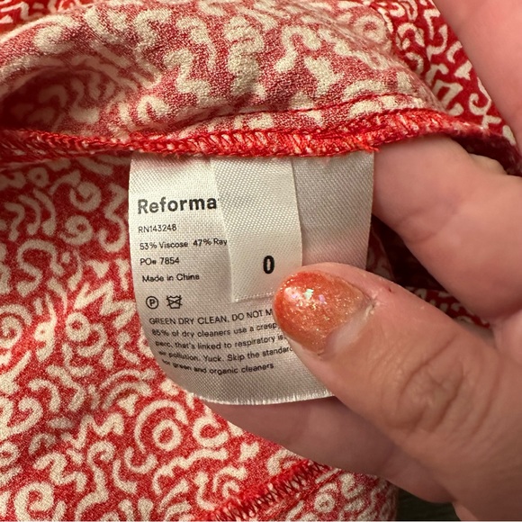 Reformation red squiggle mini dress - Picture 6 of 8